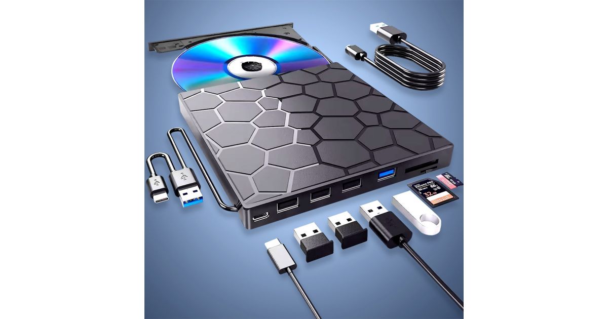 3.0USB/TYPE 7-in-1 Multi-function, External Mobile Optical Drive for CD ...